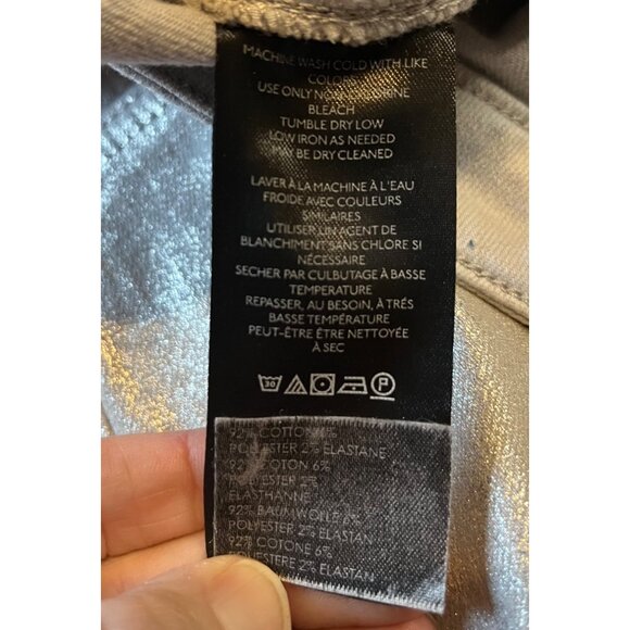 NWT-anthropologie Pilcro Silver Metallic silver Side-Slit Maxi Skirt Size M - Picture 5 of 15